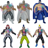 Lote De 5 Luchadores + 2 Cinturones De Regalo Luchador.