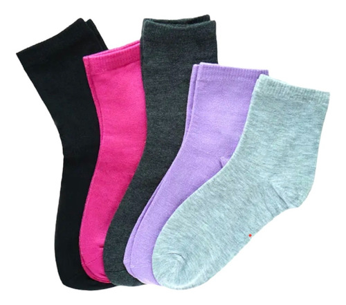 Pack 12 Pares Calcetines Largos Para Mujer Lisos Bamboo