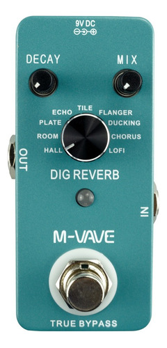 1 Pedal De Reverberación M-vave Dig 9 Efectos De