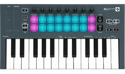 Controlador Midi Novation Fl Key Mini 25 Teclas 16 Pads