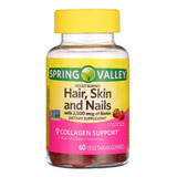 Hair Skin Nails 60 Gomitas + 2,500 Mcg Biotin Y Colágeno Pe Sabor Neutro