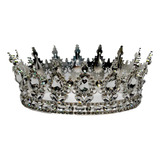 Corona Tiara De Princesa Color Plateado Con Brillantes Mujer