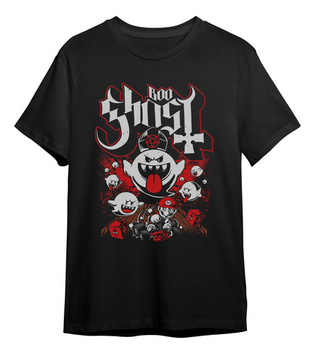 Camiseta Basica Ghost Boo Game Banda Rock Cartoon Unissex