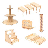 Kit Mesa De Dulces Candybar En Mdf Muebles Para Cupcakes N5