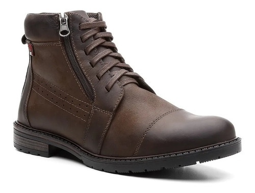 Bota Masculina Coturno Vittal Couro Legítimo Promoção Zíper