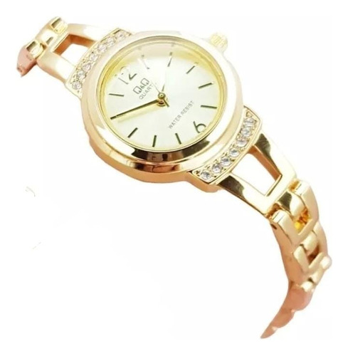 Reloj Para Dama Q&q Con Cristal En Mineal Pulso Antimonio