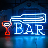 Letrero Led Neon Bar Botella 20*40cm Luminoso