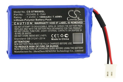 Bateria Compativel Com O  Satlink Ws 6933  7,4v 1000mah -