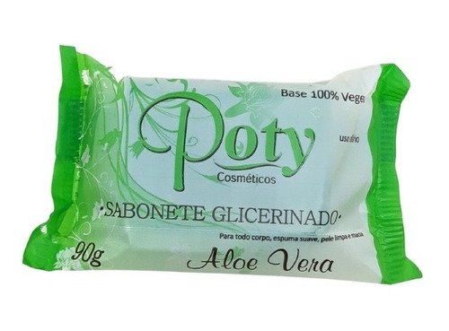 Kit 12 Sabonete Glicerinado Aloe Vera Poty 90g