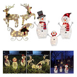 6 Luzes Do Jardim De Boneco De Neve De Rena De Natal Led