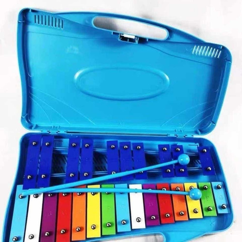 Metalofono Cromatico 25 Notas Infantil Escolar Azul