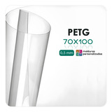 Placa De Acrilico Petg Cristal Transparente  0,5mm 100x70 Cm