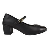 Scarpin Feminino Salto Grosso Luxo Sapato Boneca Social Fino