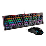 Kit Gamer Teclado Mecánico + Mouse Hp Gm200 Usb Negro