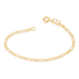 Pulseira Infantil Folheada Ouro Fio Alternado 3x1 Rommanel Comprimento 14 Cm Cor Dourado Diâmetro 14 Cm