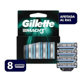 Repuesto Máquina De Afeitar Gillette Mach3 Con 8 Unidades