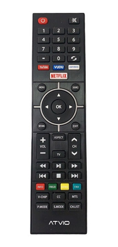 Control Remoto Atvio Smart Ty-49c-1 Netflix +pila