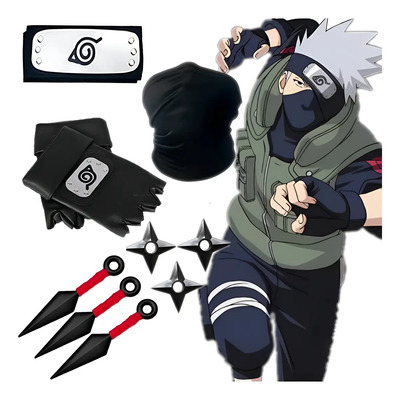 Juego De Cosplay De Naruto, 10 Piezas, Guantes Kakashi, Másc