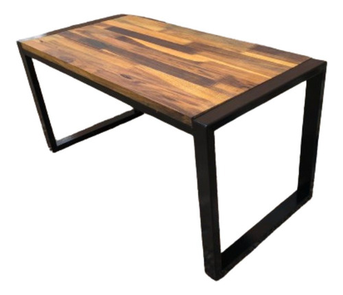 Mesa Ratona Estilo Industrial Hierro Y Madera 80x40