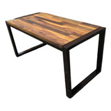 Mesa Ratona Estilo Industrial Hierro Y Madera 80x40