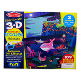 Habitats En 3d Block Stikers Reutilizables Con Lentes 3d