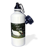 3drose Live Love Laugh Swan-sports Water Bottle, 21oz , 21 O