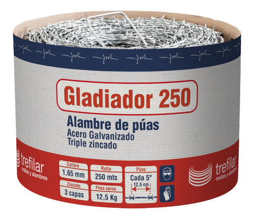 Alambre De Púas Rollo X 250 Mts Trefilar Cuota