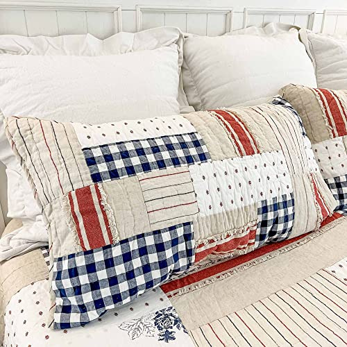 Betsy Quilted King Size Pillow Sham, 21  W X 37  L, Pat...