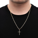 Colar Fino E Pingente Cruz Crucifixo Para Homens Envio Hoje