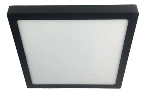 Plafon Panel Led 24w Aplicar Cuadrado Negro 220v