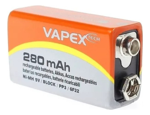 Bateria 9v  Recargable Ni-mh Vapex 280 Mah