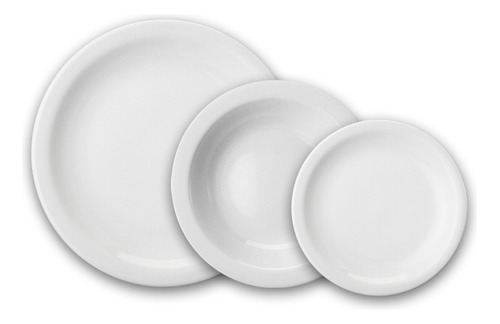 Set X 18 Platos Playo Postre Hondo Porcelana Verbano Recta