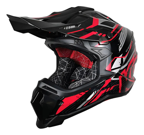 Casco Cross Moto Motocross Kov Cross Dirt Rojo Brillante | Meses sin interés
