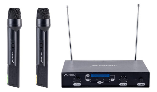 Microfonos Inalambricos Vhf Mitzu Con Base Receptora 12-3004