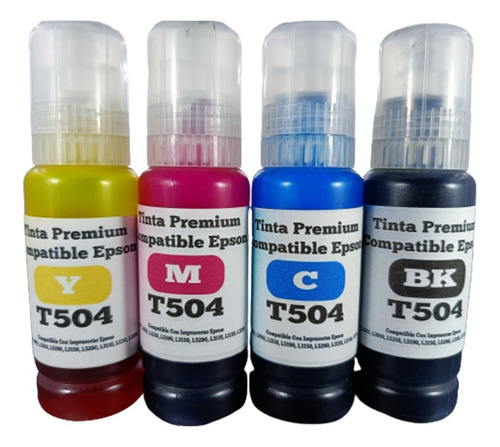 Kit 4 Tinta Generica Compatible Epson T504 L6161 L4150 L4260