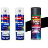  Tinta Spray Automotivo Preto Brilhante + Primer + Verniz