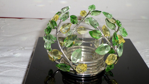 Candelabro Cristal Swarovski Tealight Crystal Leaves