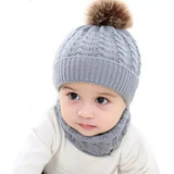 Gorro Bufanda Bebe Niño Niña Unisex Alta Calidad 3 Colores