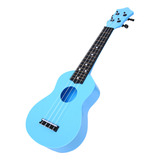 Guitarra, Ukelele De 21 Pulgadas, Plástico Azul, Sonido De D