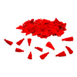 100 Mini Borlas Con Argolla Bisuteria Color Rojo Ita 3,5 Cms