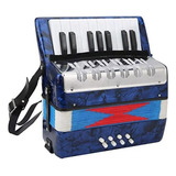 Sanfona Acordeon Semi Profissional 8 Baixos 17 Teclas Azul