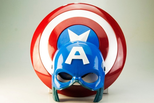 Combo Capitan America Mascara Y Escudo C/luz 