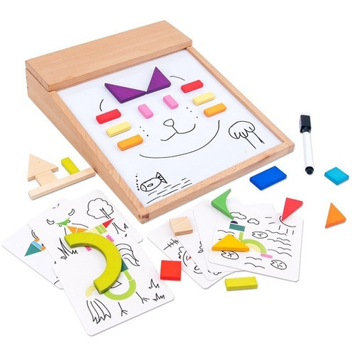 Tablero Dibujar Puzzle Magnetico Montessori Caja Niños Xk-44