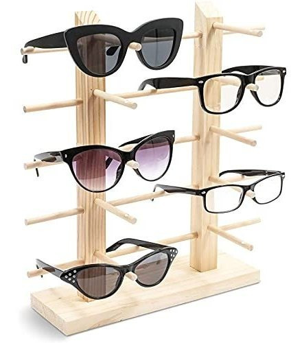 10 Pares De Gafas De Sol Organizador De Madera Soporte ...