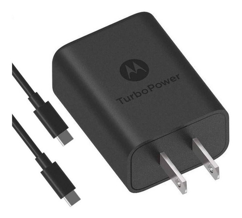 Cargador De Pared Motorola Negro 18 W + Cable Usb Tipo C