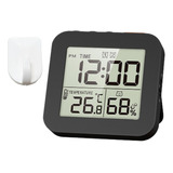 Reloj De Baño Digital, Reloj Despertador 1 Gancho Negro.