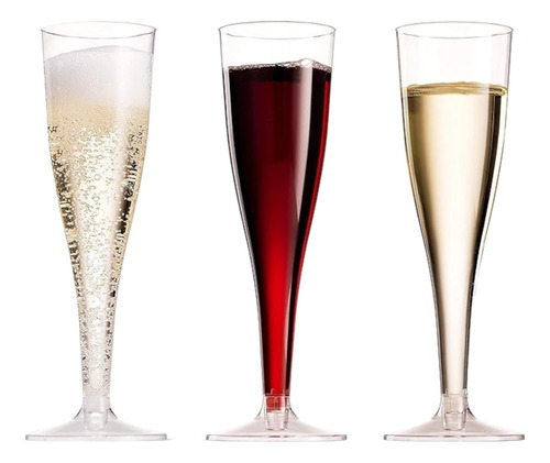 Copas De Plástico Para Vino Champagne 30 Piezas Económicas