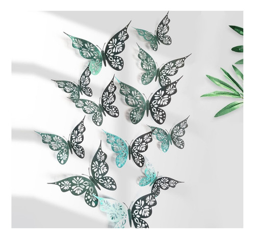 12 Mariposas 3d Para Decorar Paredes, Varios Colores