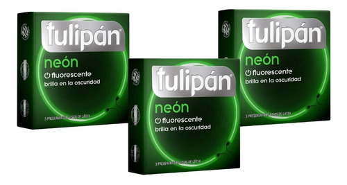 Preservativos Tulipan Neon X9 Unid Brillan En La Oscuridad