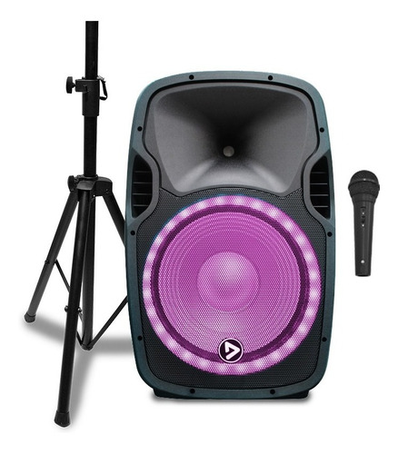 Parlante Activo Bt Led Playpro 15musicxtreme Combo Trípode